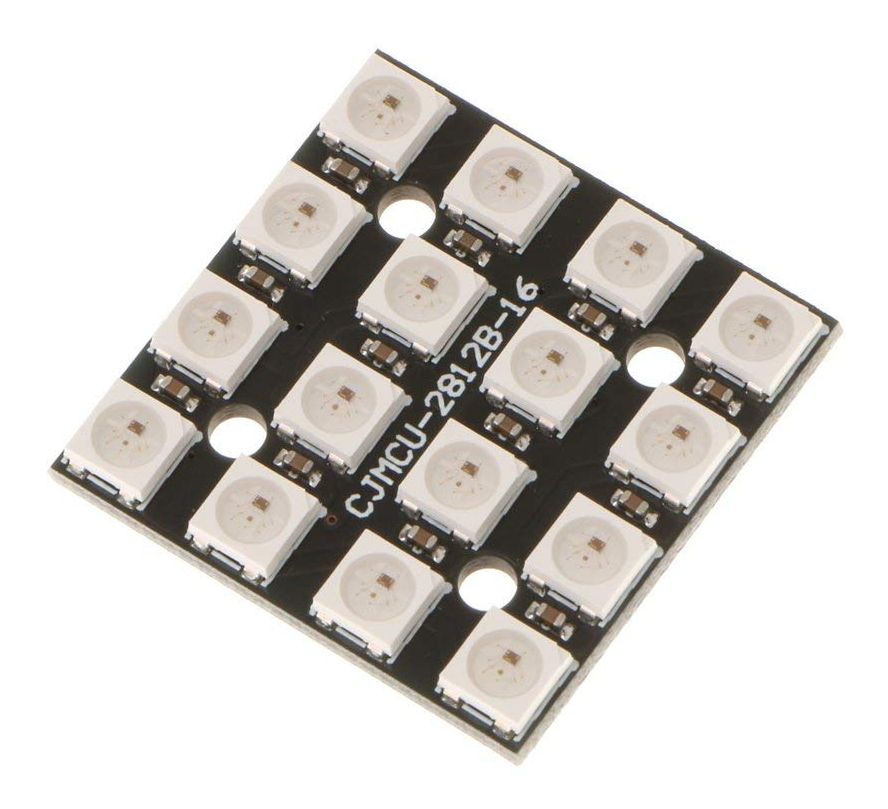 RGB LED module 16-bit 4x4 vierkant 30x30mm met WS2812 chip (NeoPixel)